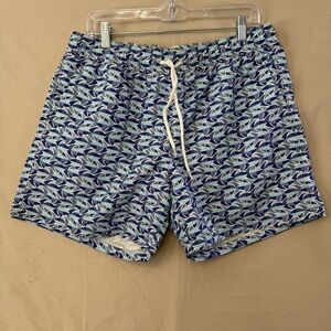 J.CREW Mens Swim Shorts Size Large Swim Trunks Pattern Swimwear